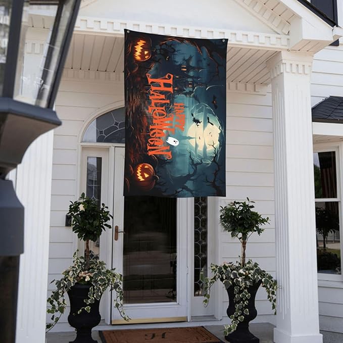 Happy Halloween Flag 3x5 Ft Outdoor Indoor With Grommet Garden Yard Banner Decorative Sign