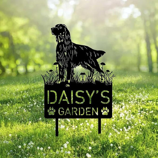 Custom Gordon Setter Dog Metal Memorial Garden Stake Personalized Pet Grave Marker Name Sign Remembrance Stake Decor Sympathy Dog Loss,Outdoor Statues for Yard Garden Lawn Patio Pathway Grave.