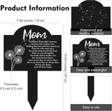 Roowest Cemetery Grave Decorations Acrylic Memorial Stakes Grave Stake Markers Sympathy Garden Plaque Waterproof Remembrance Sympathy Gift for Cemetery Graveside Outdoors Yard(Mom)