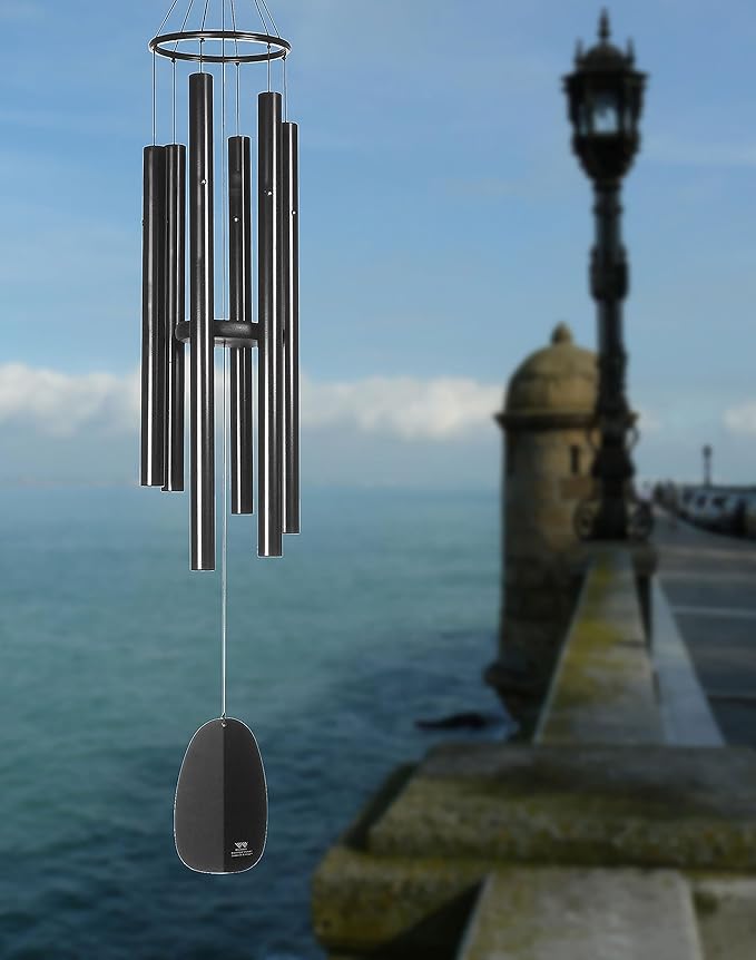 Woodstock Chimes Signature Collection, Windsinger Chimes of Orpheus, 54'' Black Wind Chimes for Outdoor, Patio, Home or Garden Décor (WWOB)