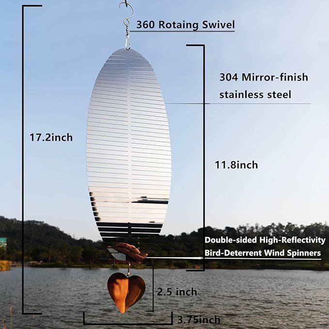 Bird Deterren for Outside Patio Garden Porch Pool Window,Mirror High Reflective Bird Scare Devices Wind Spinners Outdoor Decor,Christmas Reflector Strip Hanging Home As Decoration