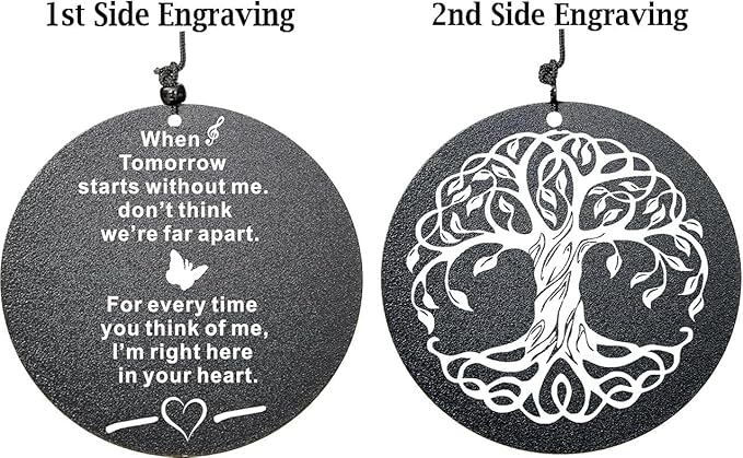 The Wind Chime CO Memorial Wind Chimes, 40" Inch Sympathy Wind Chimes Gift for The Loss of A Loved one, Home Decor Outdoor Garden, Soothing Melodic Tones (Black #1)