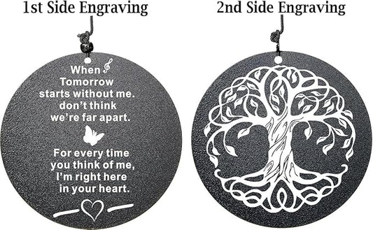 The Wind Chime CO Memorial Wind Chimes, 40" Inch Sympathy Wind Chimes Gift for The Loss of A Loved one, Home Decor Outdoor Garden, Soothing Melodic Tones (Black #1)