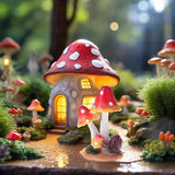 MUAMAX Miniature Mushrooms Snail Fairy Garden Mushroom Fairy Garden Accessories Small Mushroom Figurine Bonsai Craft Decro Micro Landscape Ornaments