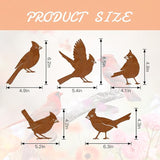 Bnesi 5PCS Metal Cardinal Garden Decor Set Yard Art Bird Decor for Garden Decor Outdoor Ornaments as Fence Decorations Outdoor Ideal for Spring Yard Decor and Farmhouse Statues (Cardinal Bird)