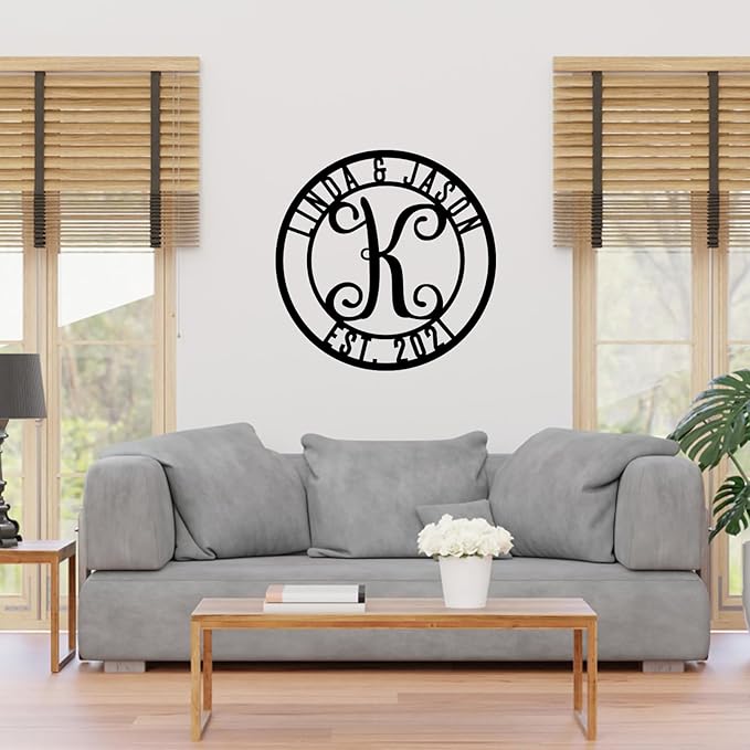 Personalized Metal Name Sign | Custom Split Letter Monogram Wall Art | Custom Wedding Gifts | Outdoor Family Name Decor | Housewarming Gift