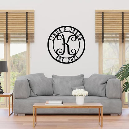 Personalized Metal Name Sign | Custom Split Letter Monogram Wall Art | Custom Wedding Gifts | Outdoor Family Name Decor | Housewarming Gift