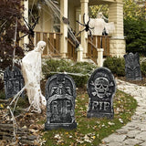 WODMAZ Halloween Foam RIP Graveyard Tombstones (5 Pack), Headstone Yard Decorations with 10 Metal Stakes, Halloween Tombstone Decorations for Lawn Yard Garden Outdoor Indoor Decor