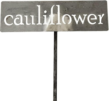 Classic Metal Garden Markers 19 Inches Tall (cauliflower, Raw, Unfinished Steel (will rust with time))