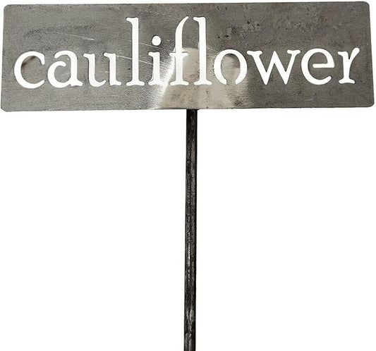 Classic Metal Garden Markers 19 Inches Tall (cauliflower, Raw, Unfinished Steel (will rust with time))