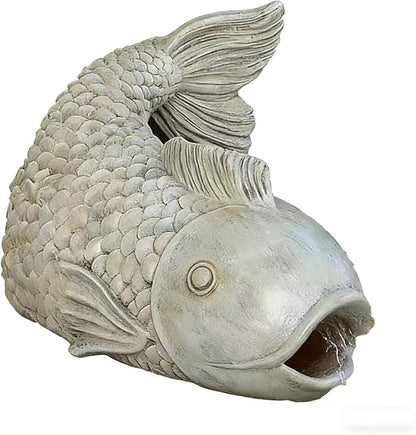 Fish Gutter Guardian Downspout Extender - Decorative Rainwater Splash Block Statue with Realistic Stone Finish,for Garden,Yard Lawn Drainage Decor
