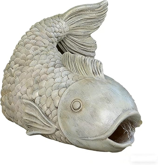 Fish Gutter Guardian Downspout Extender - Decorative Rainwater Splash Block Statue with Realistic Stone Finish,for Garden,Yard Lawn Drainage Decor