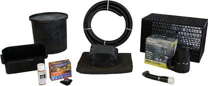 HALF OFF PONDS Simply Waterfalls 3200 Pond Free Waterfall Kit with MatrixBlox, with 10 ft by 15 ft PVC Liner and 3,200 GPH HydroFlow Series Submersible Pump - PVCPSANB2