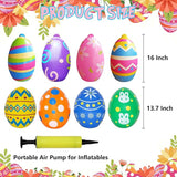 Inflatable Easter Eggs Blow Ups Decorations Outdoor Set of 8 PVC Colorful Giant Eggs Easter Inflatables Outdoor Yard Decorations Hanging Ornaments for Party Garden Lawn Decor