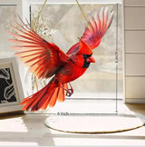 Cardinal Suncatcher Red Bird Decro Window Hanging - Acrylic Cardinal Ornaments Christmas Decorations, Cardinals Gifts for Women, Bird Lovers Indoor Outdoor Home Garden Christmas Tree Decorations