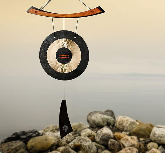 Woodstock Wind Chimes for Outside, Garden, Patio, Porch and Outdoor Decor, Wind Gong Style Wind Chimes (30") Healing Gong Gifts (HG)