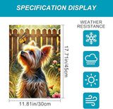 BlissYard Spring Summer Garden Flag 12x18 Inch Dog Flag Double Sided Yorkshire Terrier Butterfly Garden Flags Outdoor Yard Lawn Porch Patio Decor Banner for Pet Lovers