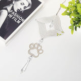 LONGSHENG - SINCE 2001 - Crystal Suncatcher Wind Spinner Pendant Hanging Silver Pet Footprints Ornament Rainbow Maker Garden Patio Sun Catcher Window Decor