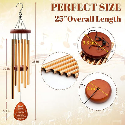 Wazzio Memorial Sympathy Gifts for Loss of Dad, Memorial Wind Chimes for Loss of Father, in Memory of Father Sympathy Gifts for Christmas Fathers Day for Garden Home Outdoors