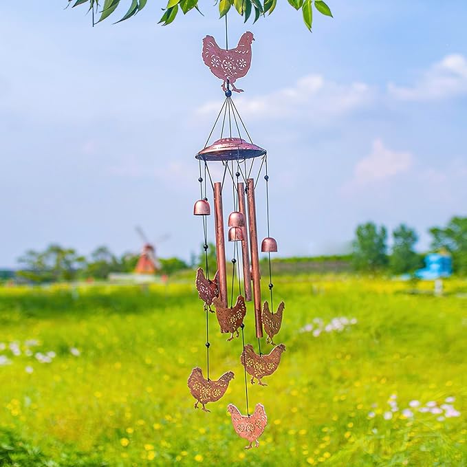 for Mom Chicken Wind Chimes for Outside,Chicken Gifts for Women/Men/Sympathy/Memorial Gifts/Birthday Festival Metal windchimes Outdoors/Indoors,Patio,Garden Decor,Home,Yard