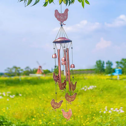 for Mom Chicken Wind Chimes for Outside,Chicken Gifts for Women/Men/Sympathy/Memorial Gifts/Birthday Festival Metal windchimes Outdoors/Indoors,Patio,Garden Decor,Home,Yard