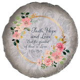 Magnolia Garden 10-Inch Faith Hope and Love Decorative Stepping Stone – 1 Corinthians 13:13 Scripture Resin Garden Tile – Pink Floral Religious Outdoor Accent