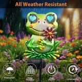 Solar Frog Garden Stake 39.3inch with Realistic Eye Movement Displaying I Love U, Frog Solar Lights Outdoor Garden for Pathway Yard Patio Lawn Ornaments