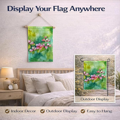 Caroline's Treasures Virginia American Dogwood in Watercolor Garden Flag Mailbox Flag Decorative Yard Flag Banner Outside Patio Artwork Yard Flower Beds, Garden Size, Multicolor