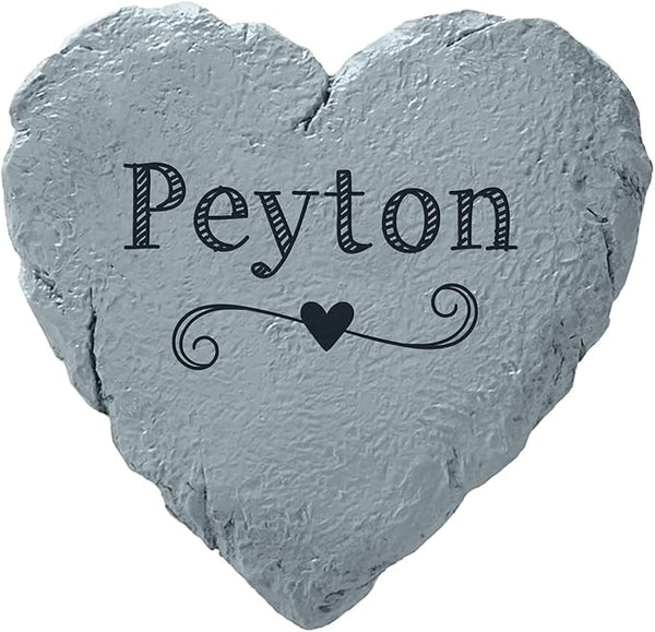 Let's Make Memories Personalized Garden Stone - Resin - Custom Garden Décor - Love Grows Here Round Stone with Heart Cutout - for Dad - for Father's Day