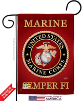 Breeze Decor GP108057-BOAF Marine Corps Americana Military Decorative Vertical Garden Flags Pack, 13"x 18.5", Multi-Color