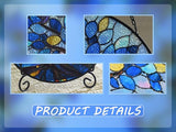 Stained Glass Window Hangings, Tree of Life with Hummingbird Suncatchers for Window, Treasured Gift for Mom, Grandma, Family and Friends (Blue, 6.7x6.7 in)