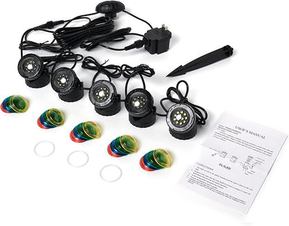 Jebao Submersible LED Pond Light with Photcell Sensor, Set of 5