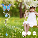 Taman Wind Chimes, 40" Butterfly Glass Wind Chime Colourful Wings Decorative Valentine's Day Gift Memorial Sympathy Gift Mom for Home, Outdoor, Yard, Patio,Garden Decor