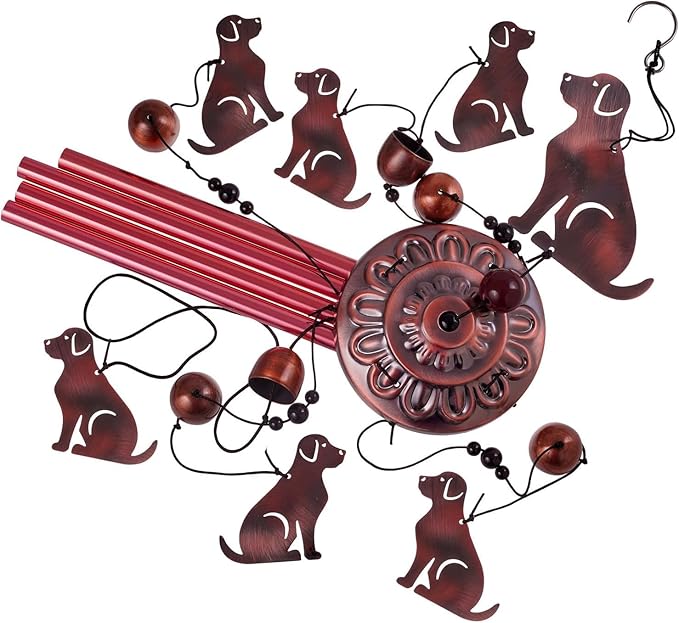 Dog Wind Chimes for Outside,Metal Windchimes,Dog Easter Gifts for Women/Men,Wind Chime Garden Decor Outdoor,Memorial/Housewarming/Birthday/Festival Gifts,Front Yard Decor