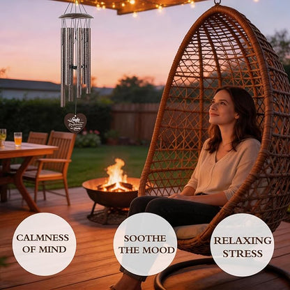 Friendship Gifts for Women - Metal Bestie Wind Chimes with Greeting Card Indoor Outdoor Patio Garden Porch Home Hanging Art Decor Graduation Birthday Thank Sisterhood Gift for Best Friends