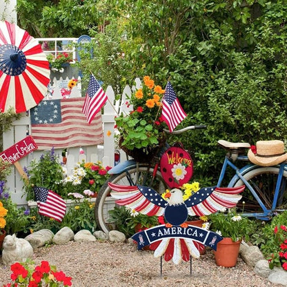 hogardeck 4th of July Decorations Outdoor, Bald Eagle Patriotic Decorative Garden Stakes for Fourth of July Decorations, Memorial Day Metal American Eagle for Outside Yard Porch Lawn Decor