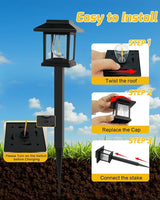 Albelt Solar Pathyway Lights Outdoor, 12 Pack Waterproof Solar Garden Lights with Auto On/Off, Landscape Lighting for Garden, Yard, Pathway, Patio, Driveway Decor