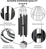 ASTARIN Personalized 30" Memorial Wind Chimes for Outside, Bereavement Gift in Remembrance of a Loved One, Sympathy Gift for Loss of Mother Father Husband, Garden Patio Decor