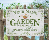 Custom Metal Signs with Name Made in USA Personalized Vintage Garden Sign Waterproof Vintage Decorative Metal Print for Wall Decor Customized Home Garden Ideas Gifts Artwork Prints for Yard Ourdoor