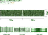 iCover 2PK 39 * 98in Artificial Ivy Privacy Fence Screen Cover, Highly Dense Leaves Wtih Strengthened Joint Prevent Leave Falling Off, Faux Hedge Panels Greenery Vines, Decorative Fences
