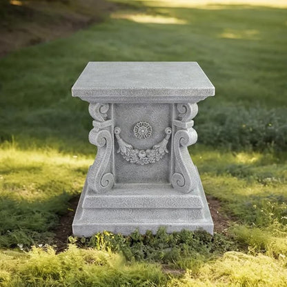 Square Garden Pedestal Sculpture Plinth Base Riser Pedestal Statuary Stand Outdoor Decor, Indoor Outdoor Sculptural Garden Plinth Base Statue Riser Home Decoration
