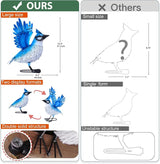 Nacome Blue Jay Garden Decor Metal Yard: Weatherproof Sculptures with Stakes Easy to Assemble Ornaments for Indoor Outdoor Yard Lawn Art - Mother's Day Birthday Gifts for Mom Women Grandma
