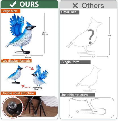 Nacome Blue Jay Garden Decor Metal Yard: Weatherproof Sculptures with Stakes Easy to Assemble Ornaments for Indoor Outdoor Yard Lawn Art - Mother's Day Birthday Gifts for Mom Women Grandma
