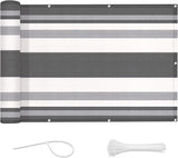 LOVE STORY Balcony Privacy Screen, 3'x10' Deck Shield Screen Fence Cover,UV Protection and Weather-Resistant,3 FT Height for Deck, Patio, Backyard, Outdoor Pool, Porch, Railing, Silver Grey White