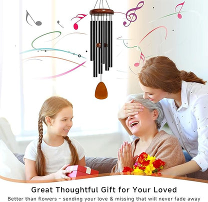 Bursvik Wind Chime for Outside, 29 inch Aluminium Metal Wind Chimes, Relaxing Soothing Wind Chimes Outdoor, Decoration for Garden, Patio, Yard, Home, Gift for Mother's Day, Birthday(Waterdrop)