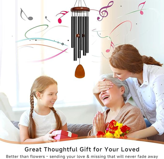 Bursvik Wind Chime for Outside, 29 inch Aluminium Metal Wind Chimes, Relaxing Soothing Wind Chimes Outdoor, Decoration for Garden, Patio, Yard, Home, Gift for Mother's Day, Birthday(Waterdrop)