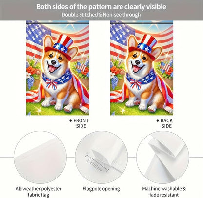 BlissYard Patriotic 4th of July Corgi Dog Garden Flag American Flag Welcome Small Yard Flag 12x18 Inch Double Sided Patriotic Dog Decor Outdoor Seasonal Decoration Independence Day Memorial Day