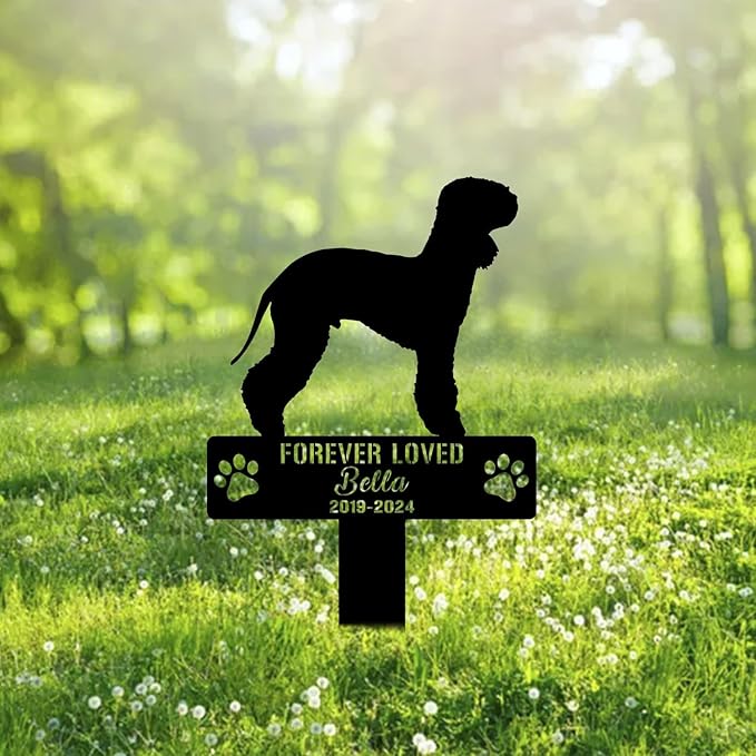 Custom Bedlington Terrier Metal Memorial Garden Stake Personalized Pet Grave Marker Name Sign Remembrance Stake Decor Sympathy Dog Loss,Outdoor Statues for Yard Garden Lawn Patio Pathway Grave Gift.