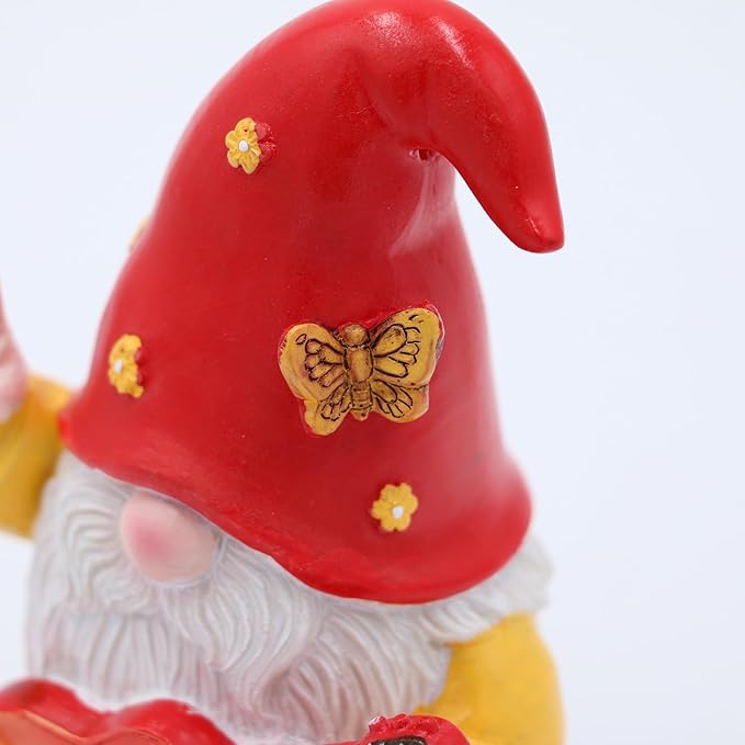 Garden Hippie Gnome Decor Statue,Funny Garden Gnomes with Peace Sign Decor Outdoor ，for House,Lawn,Patio and Porch, Gifts for Friend,Family.