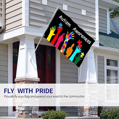 Autism Awareness Flag 3x5 Ft Outdoor Indoor With Grommet Home House Garden Yard Banner Decorative Sign